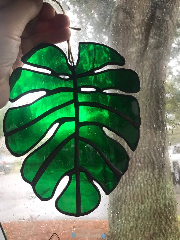Stained Glass Monstera Leaf A649546