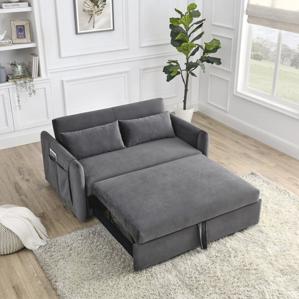 Gray 2-Seat Futon Sofa Bed X4989