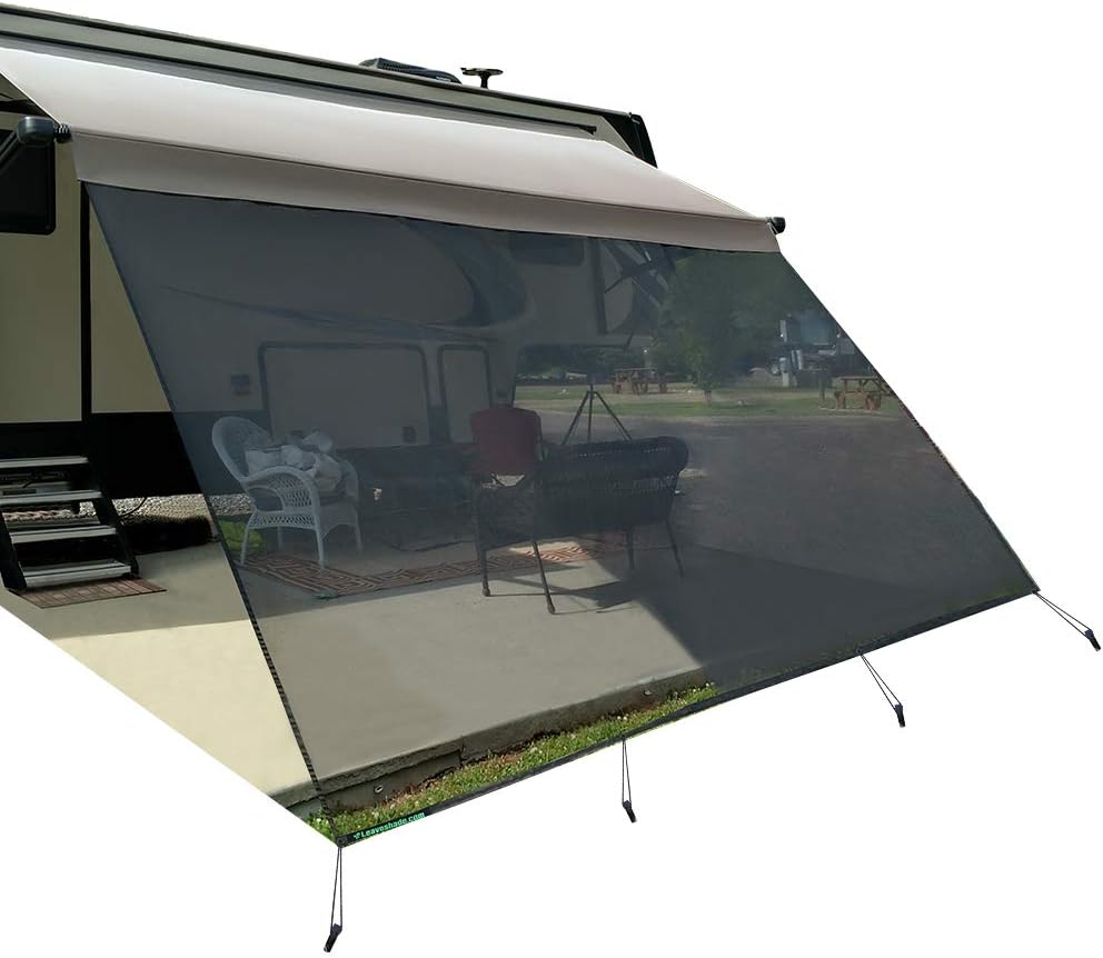 Navy Blue Mesh RV Awning Sunshade Screen N826464