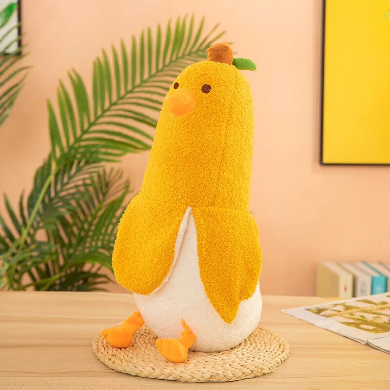 Kawaii Banana Duck Plush Toys 27CM Soft Down Cotton Cartoon Cushion T7765
