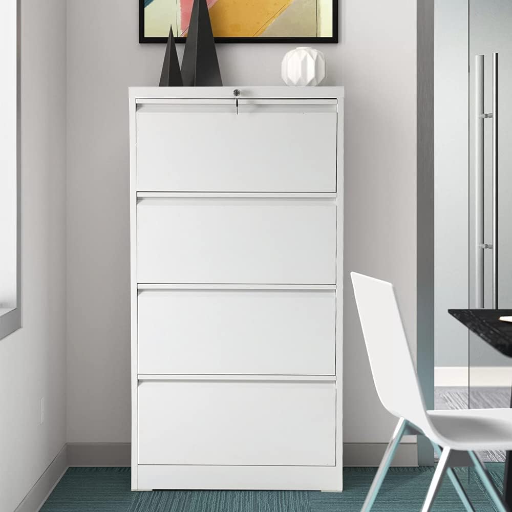 2 Drawer Lockable Metal Lateral File Cabinet with 4 Adjustable Hanging Bars S37348