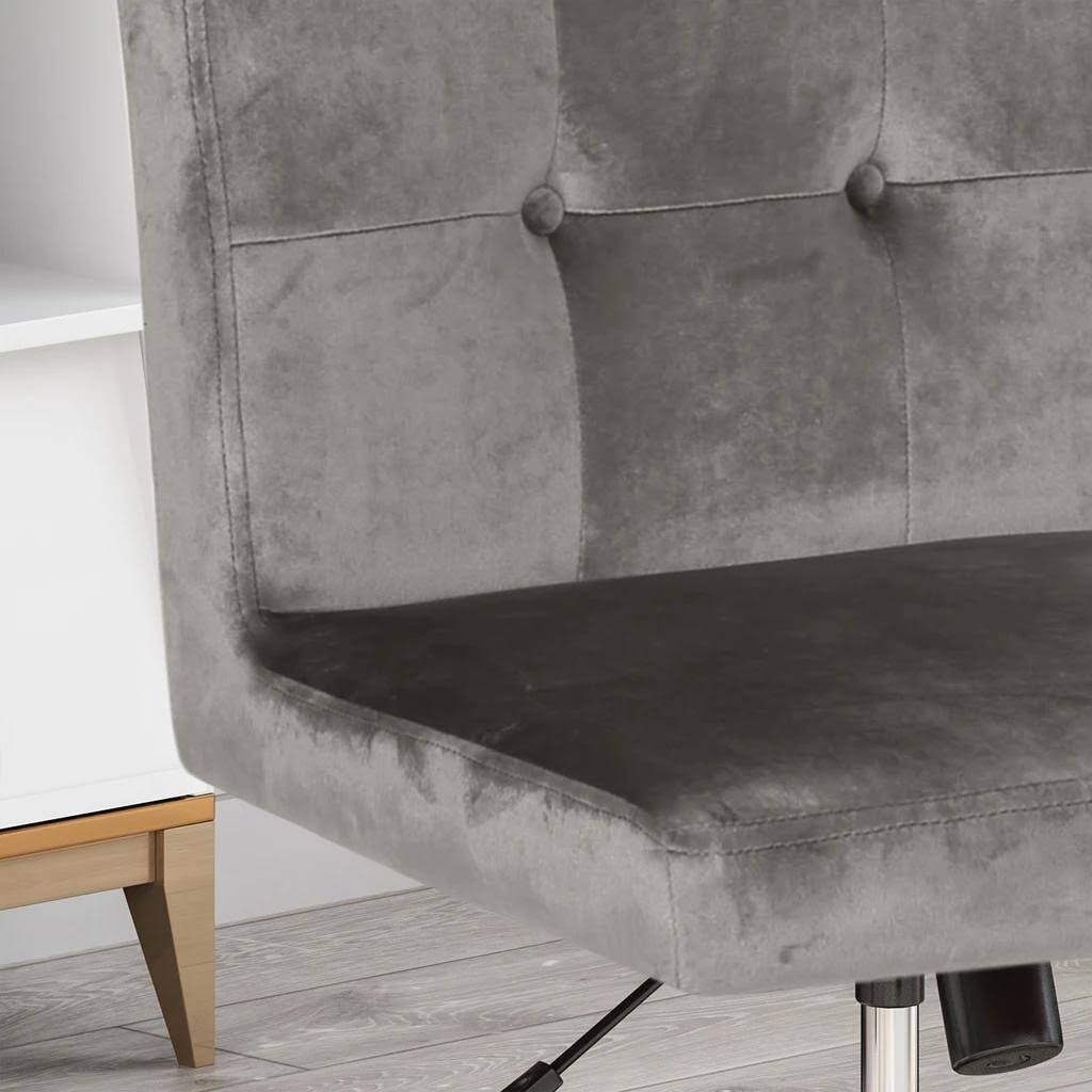 Tufted Office Chair with Swivel Base Gray H8619