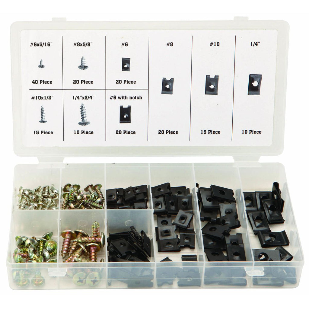 U-Clip and Screw Assortment, 170 Piece S1650