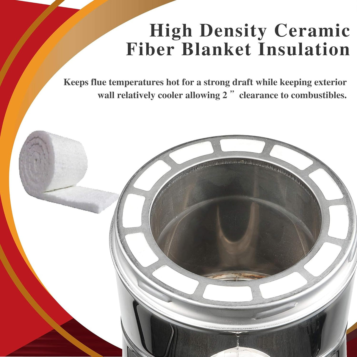 6" Diameter 304 Stainless Steel All Fuel Class-A Double Wall Insulated Chimney Pipe B758
