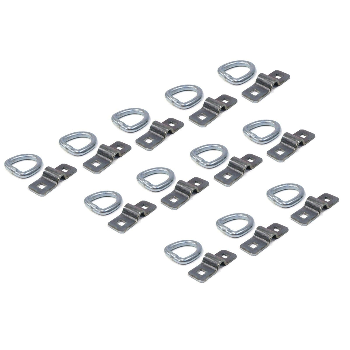 12-Pack 3/8" Steel D Ring Rope Tie Downs for Trailer Flatbed Truck Anchor Cargo Z195968