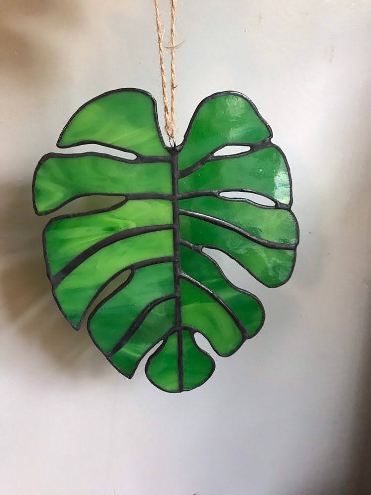 Stained Glass Monstera Leaf A649546