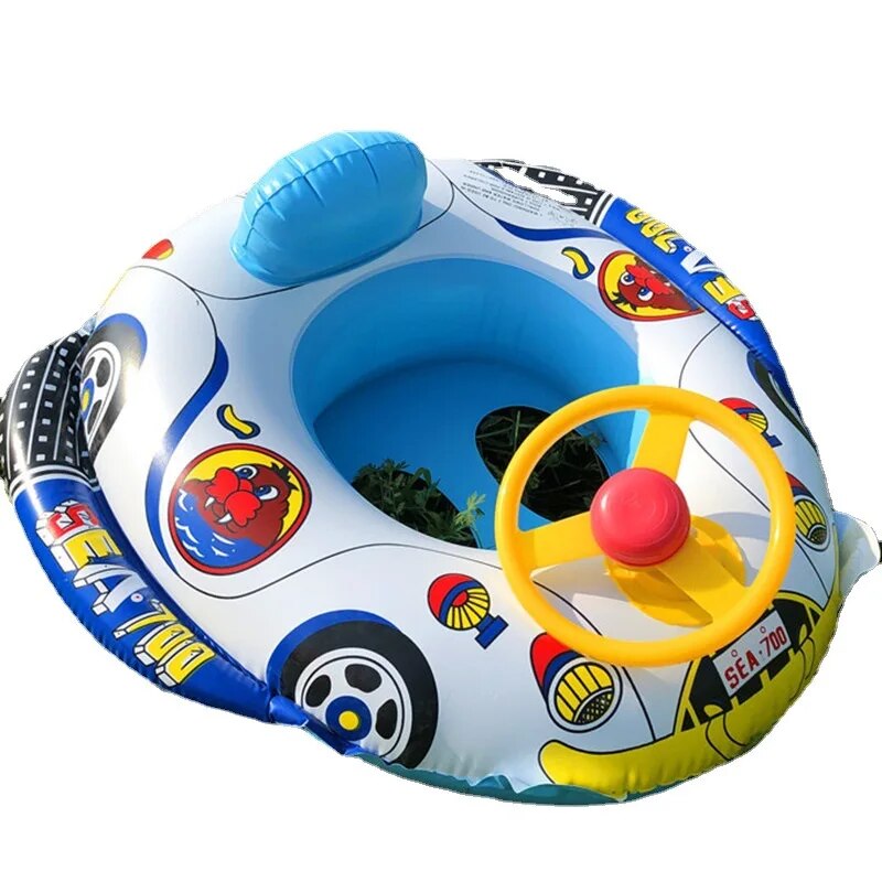 Inflatable Baby Swimming Rings Seat Sun Shade Toddler Swim Circle Water Toys B833129