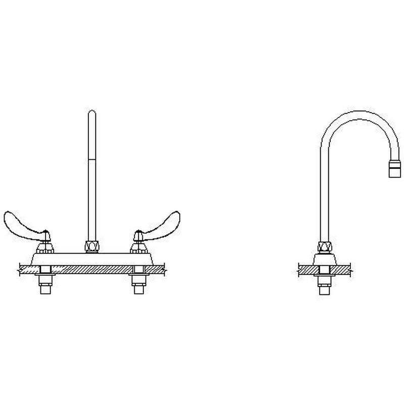 8 inch Cast Deck Mount in Chrome Z38027