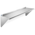 Stainless Steel 12" x 48" Kitchen Wall Mount Shelf with Backsplash I937803