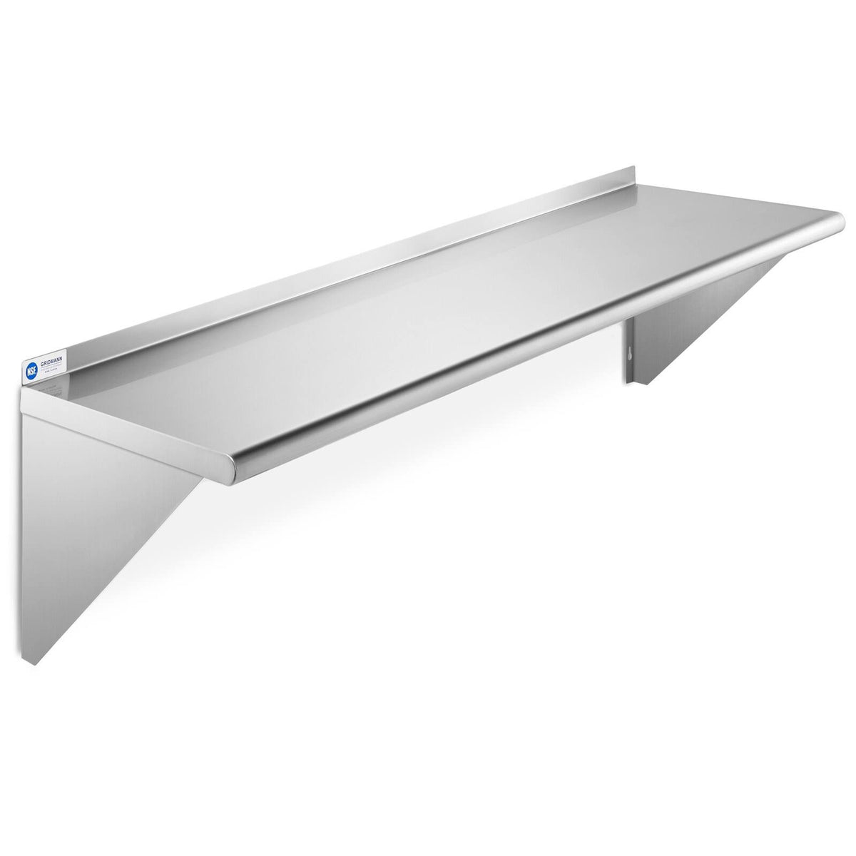 Stainless Steel 12" x 48" Kitchen Wall Mount Shelf with Backsplash I937803
