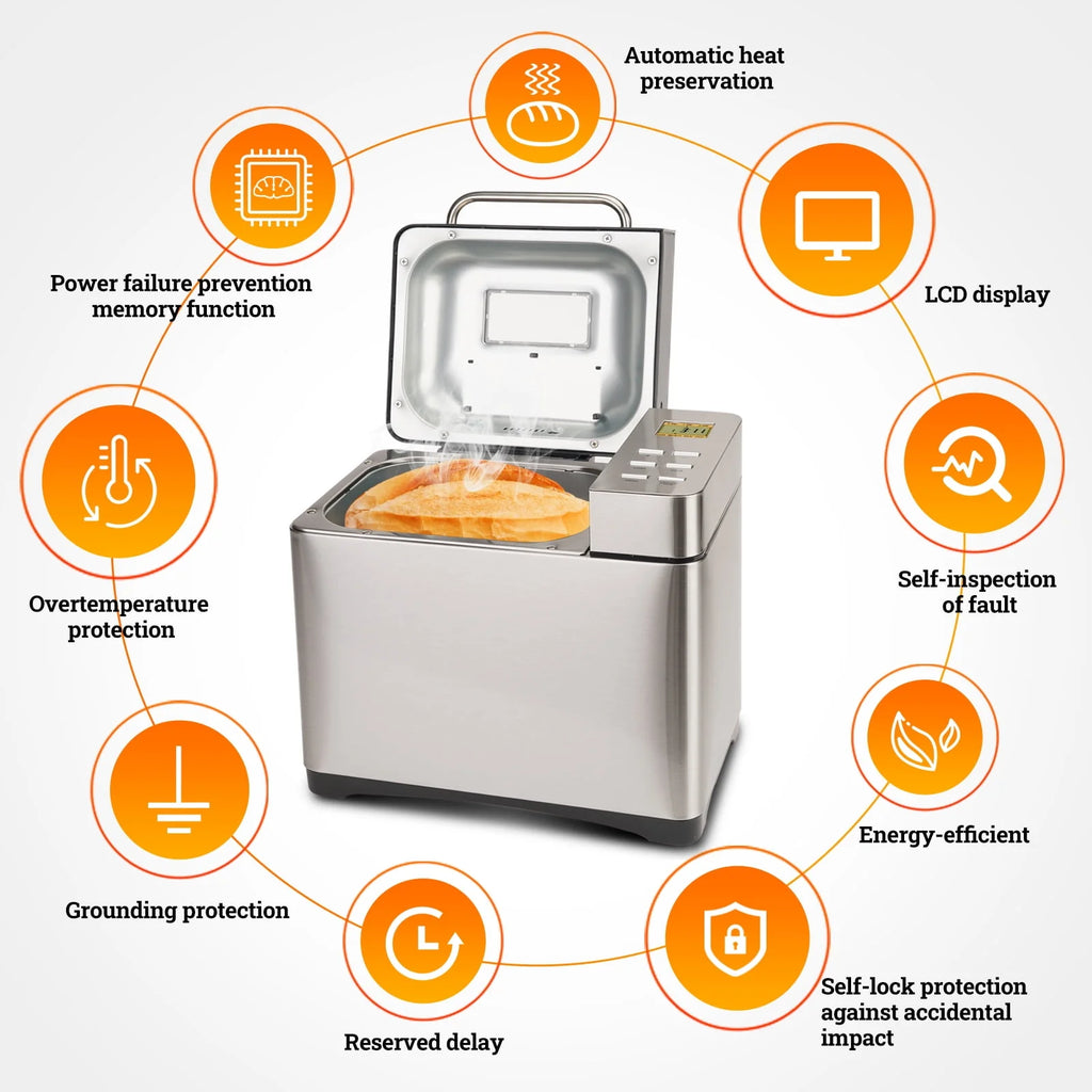 2LB Automatic Stainless Steel Bread Maker I739106