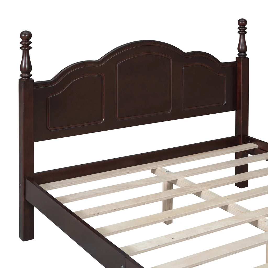Full Size Wooden Platform Bed Frame with Slat Support U25124