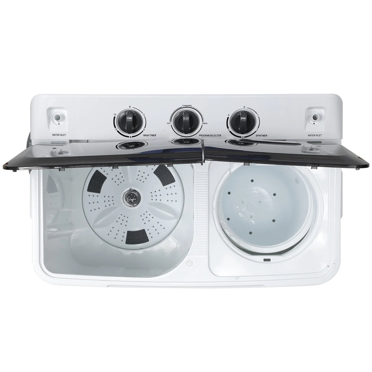 Portable 30lbs Twin Tub Washer and Dryer Combo with Drain Pump, Black D542