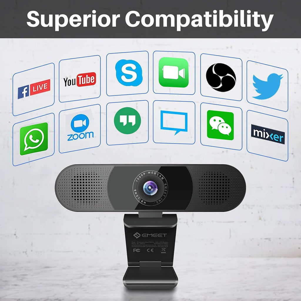 1080P Webcam with Microphone and Speakers P11808