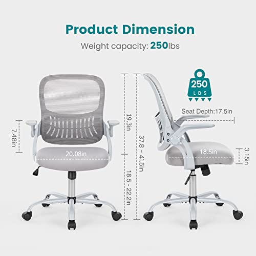 Ergonomic Mid-Back Swivel Desk Chair with Wheels Y588316