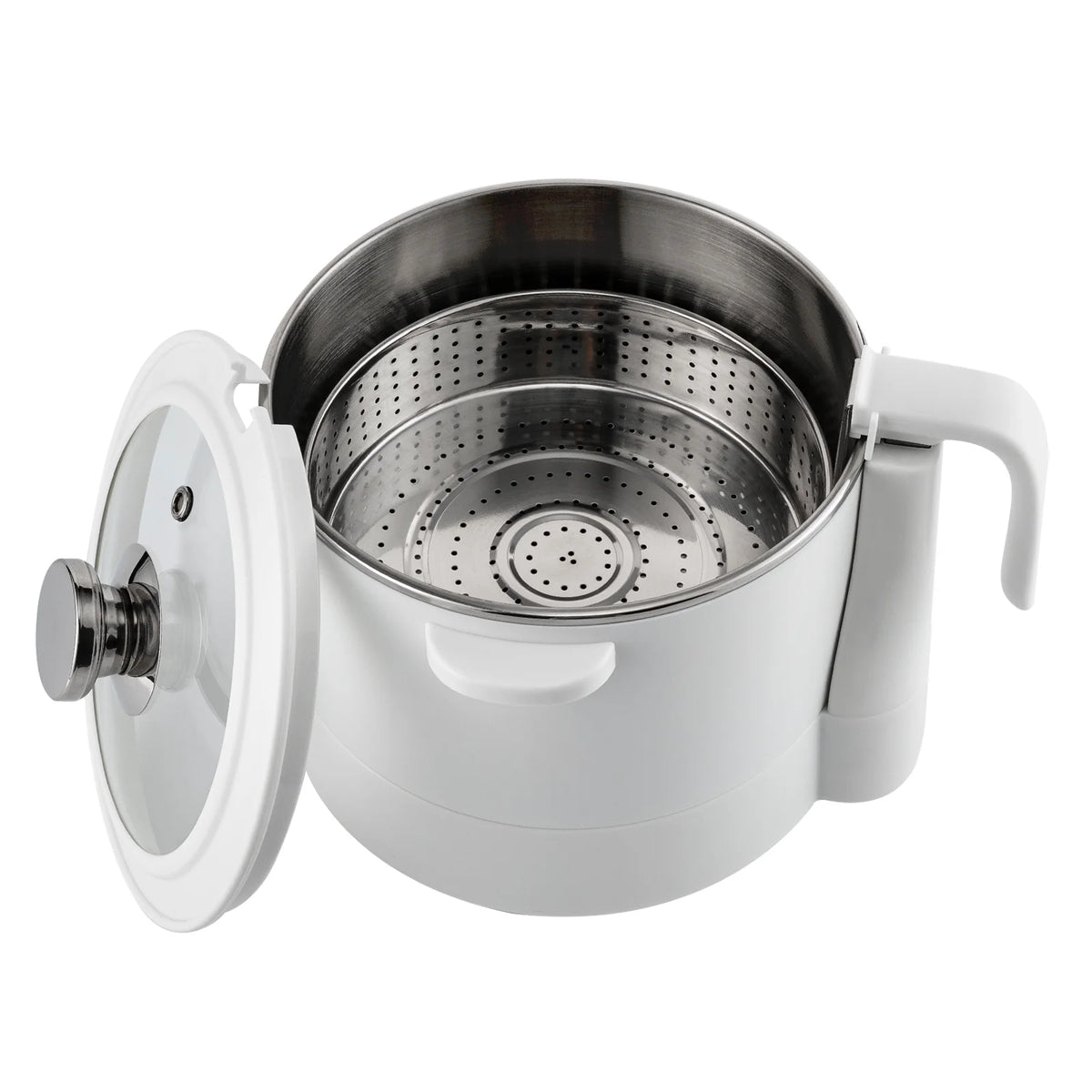 3L Stainless Steel Electric Hot Pot with Measuring Cup (White) J1808