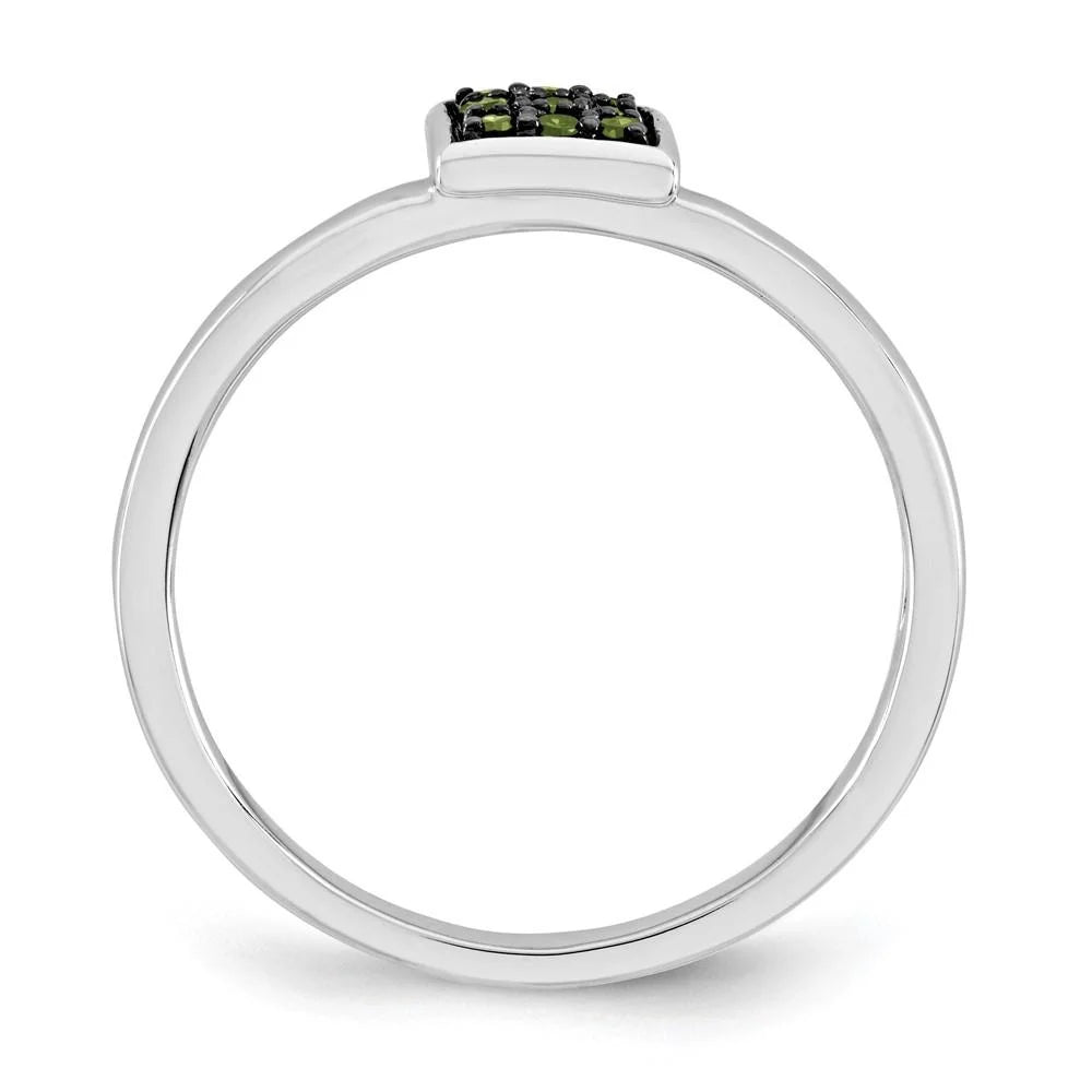 14K White Gold Green Diamond Ring J84699
