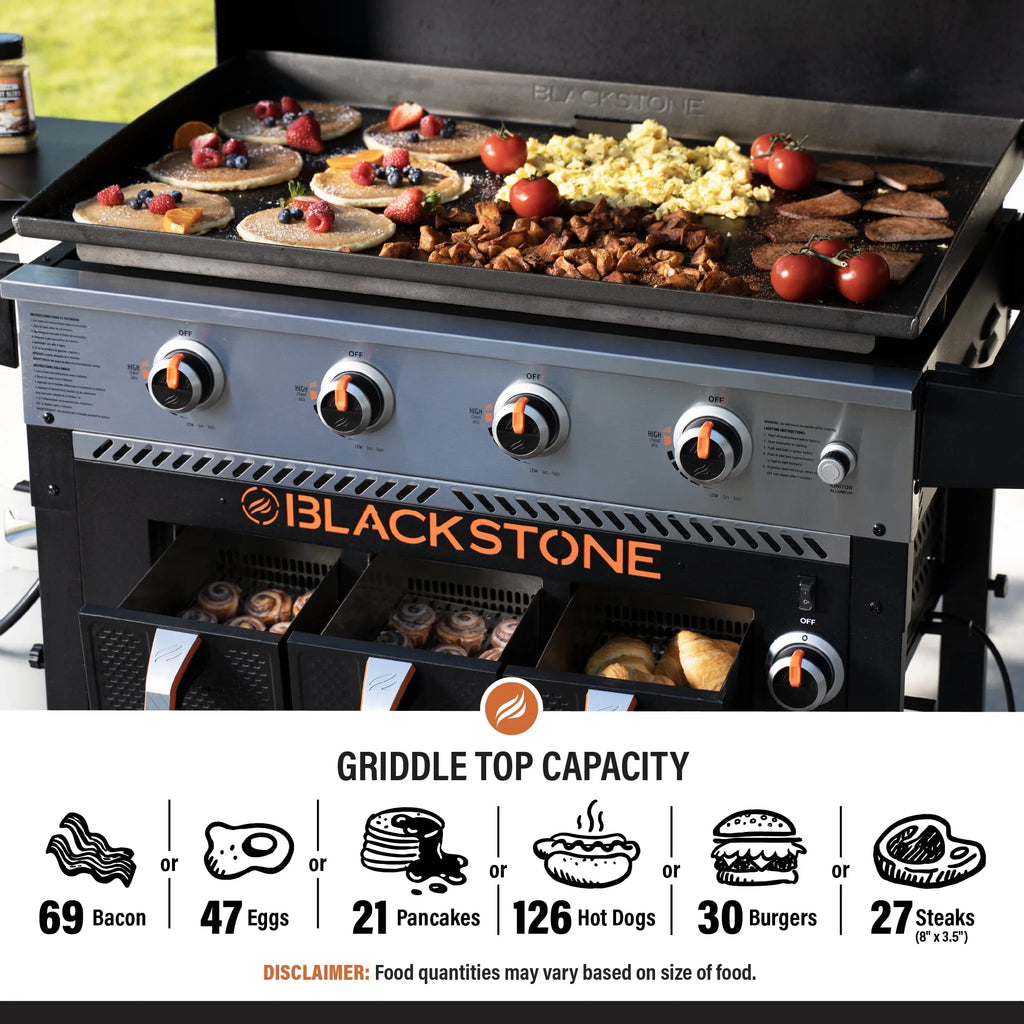 4-Burner Propane Griddle with Air Fryer and Hood T262048