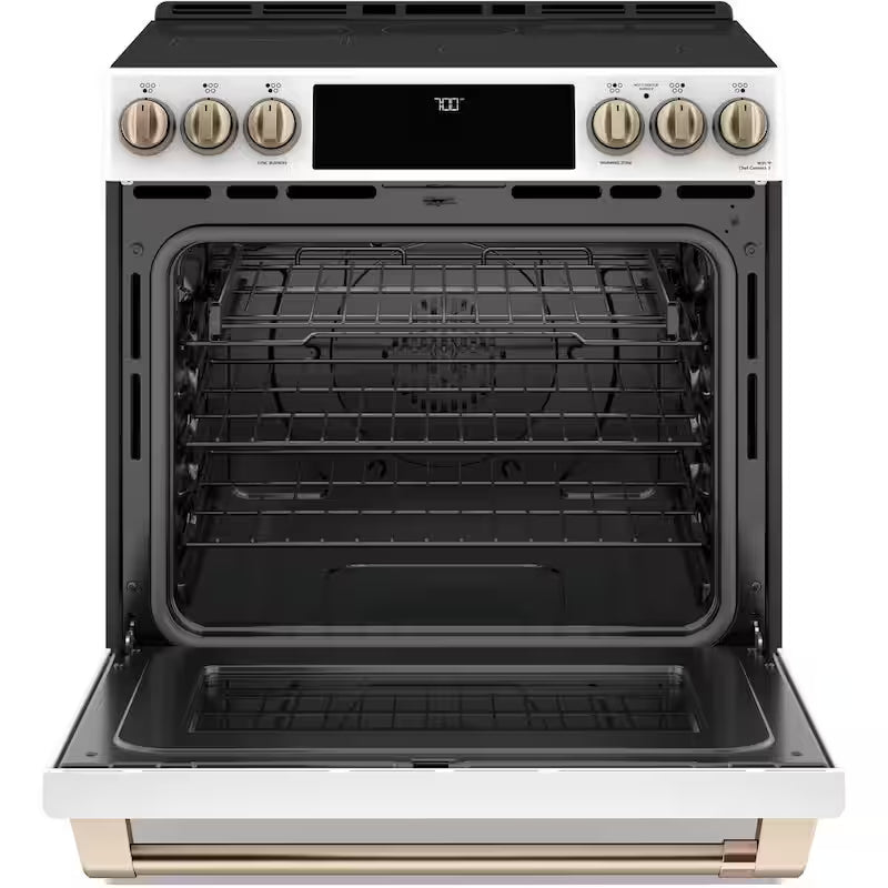 30 in. 5.7 cu. ft. Smart Slide-In Electric Range in Matte White with True Convection, Air Fry L1351
