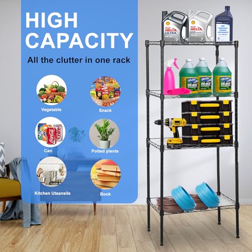 3 Tier Adjustable Metal Storage Shelf 450 lbs Capacity NSF Certified Black M72766