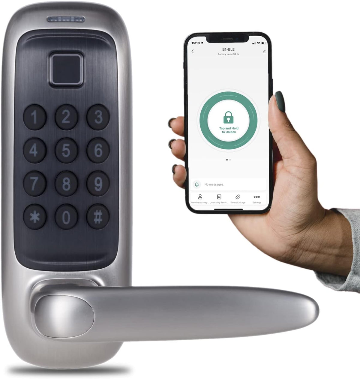 Bronze Biometric Smart Door Lock with Handle F8388