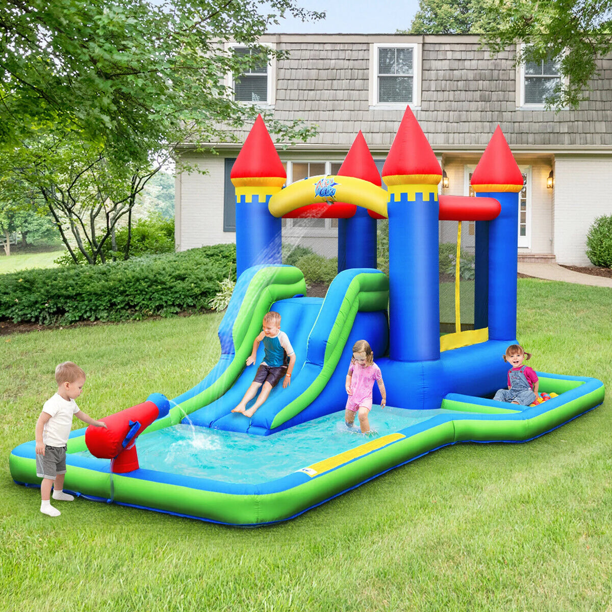 Inflatable Bouncer Climbing Slide Bounce House Water Park Ball Pit S512428