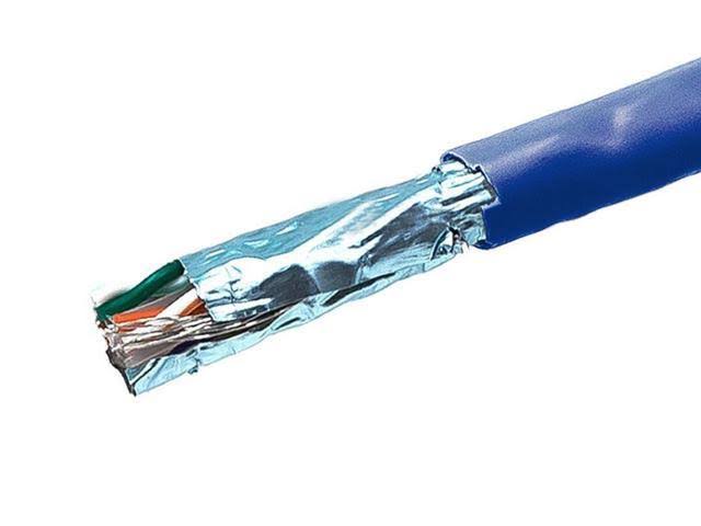 1000ft 24AWG Cat5e 350MHz STP Solid Riser-Rated Bulk Pure Bare Copper Ethernet Cable Blue D6320