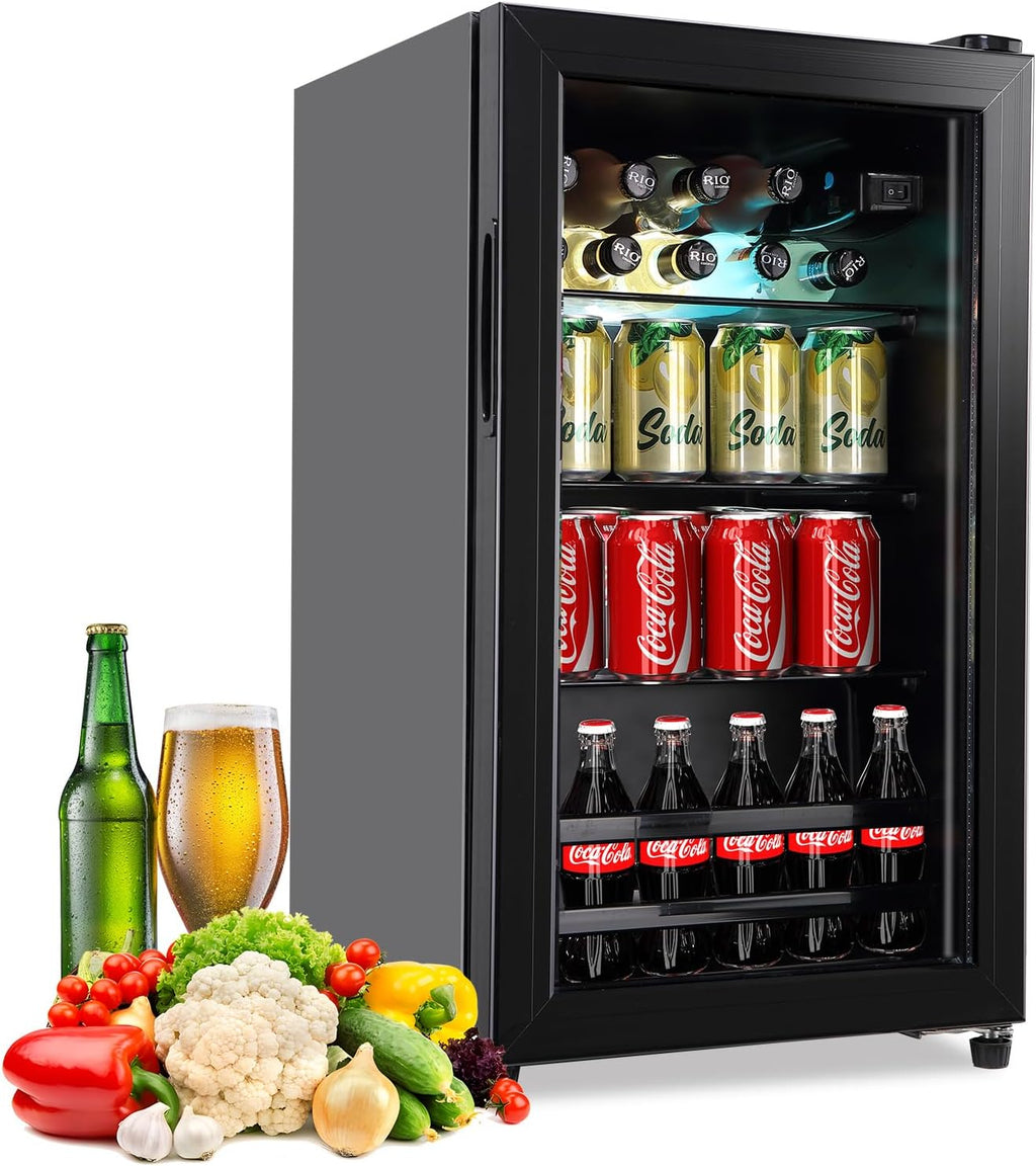120 Can Freestanding Beverage Cooler with Glass Door L334152