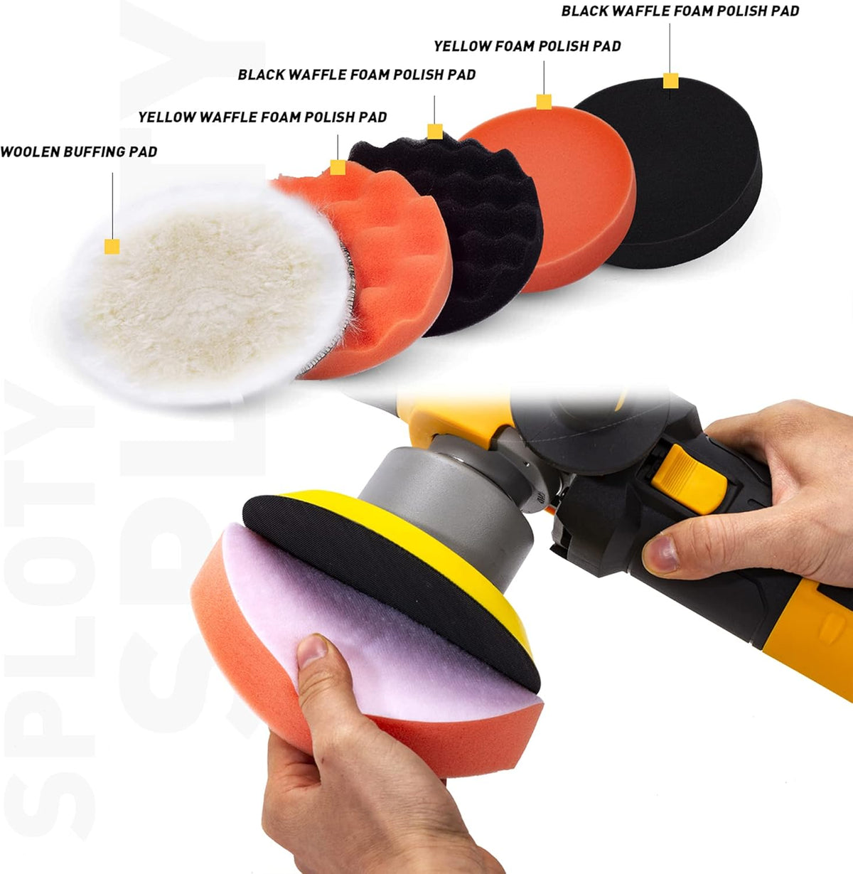 6-inch Variable Speed Dual Action Polisher with Detachable Handle U7645