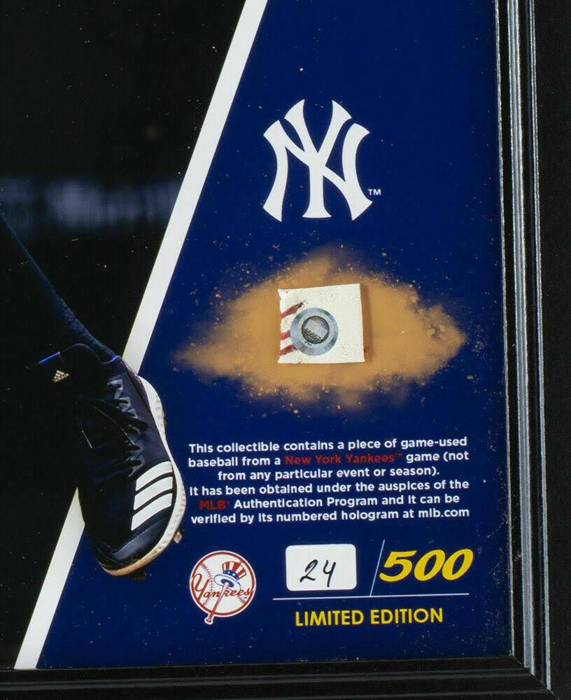 Framed 15x17 New York Yankees Collage with Game Used Baseball Piece H184