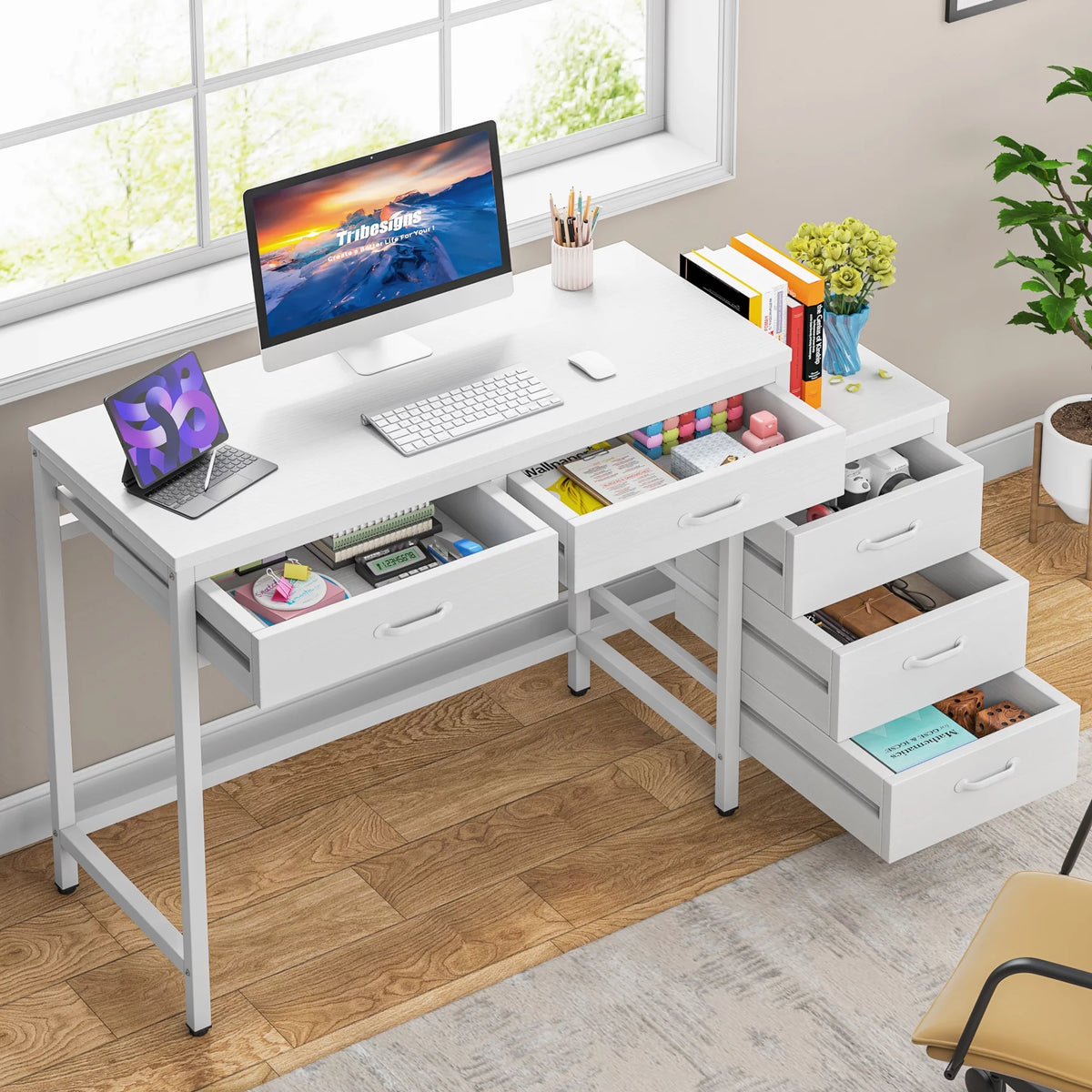 Computer Desk with 5 Drawers F263