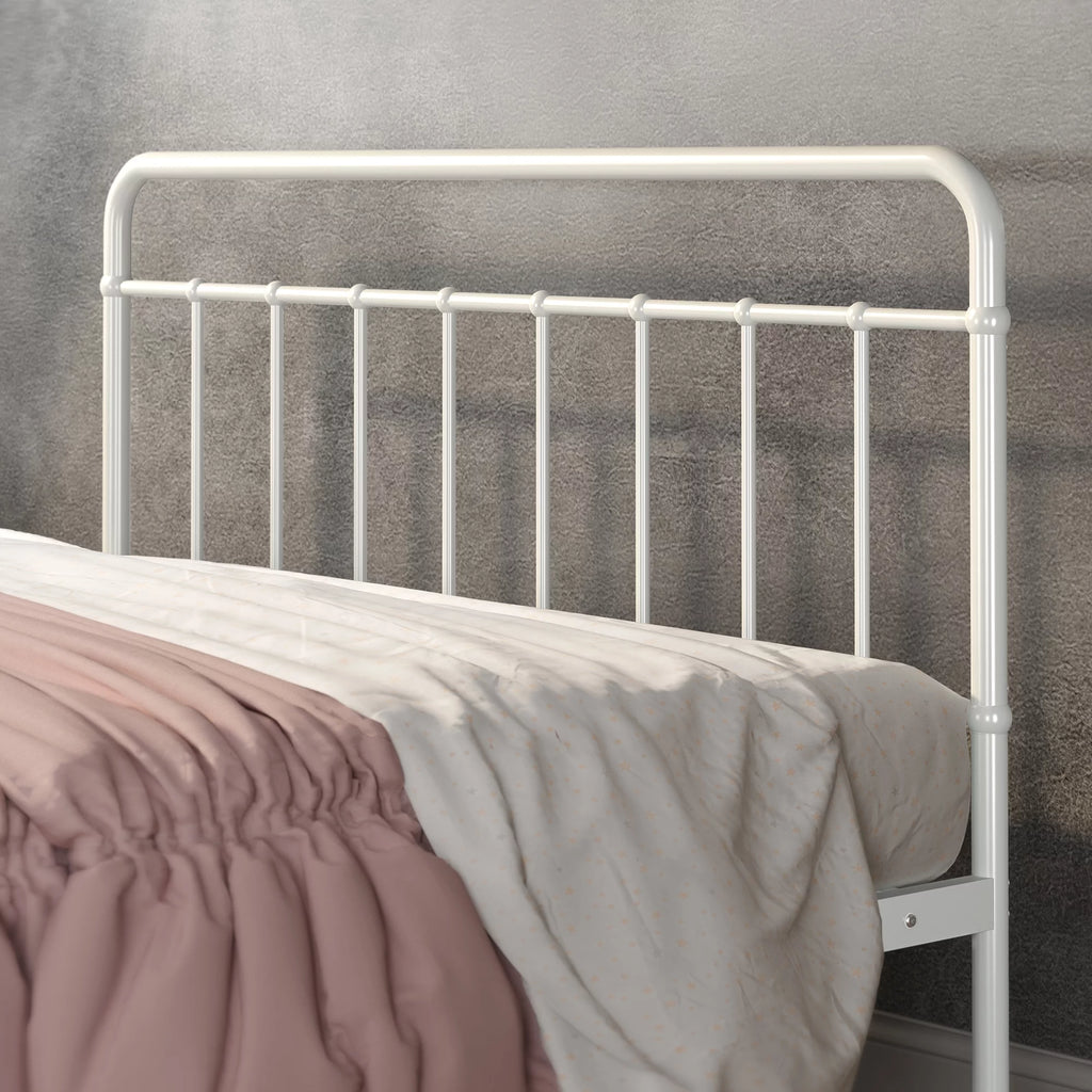 King White Metal Platform Bed Frame O452