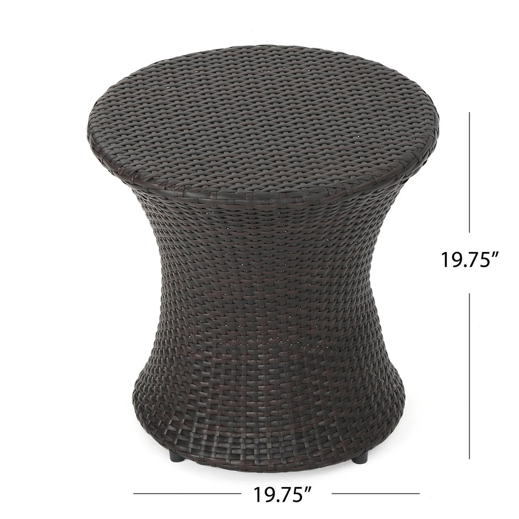 Multibrown Outdoor Wicker Side Table Z8131