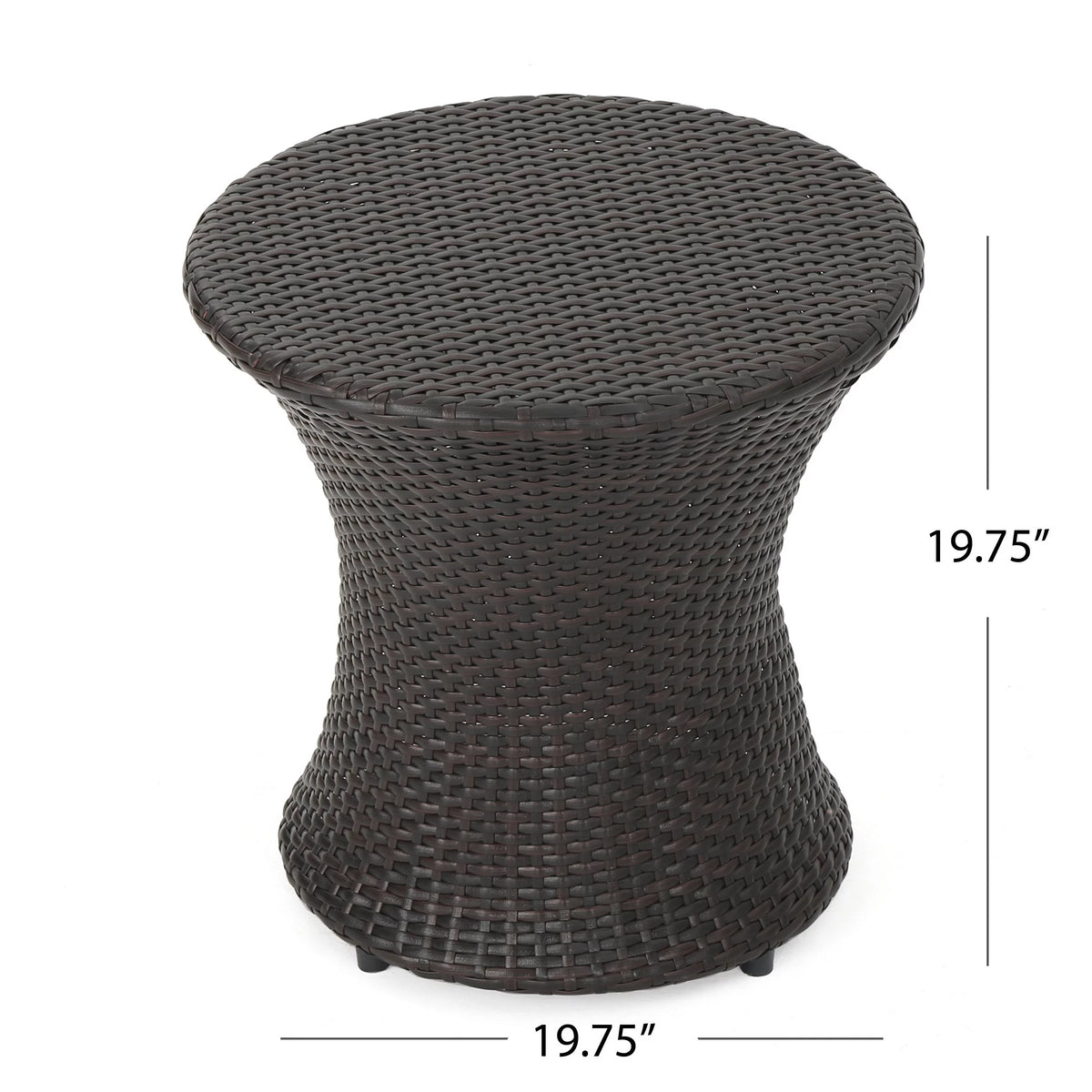 Multibrown Outdoor Wicker Side Table Z8131