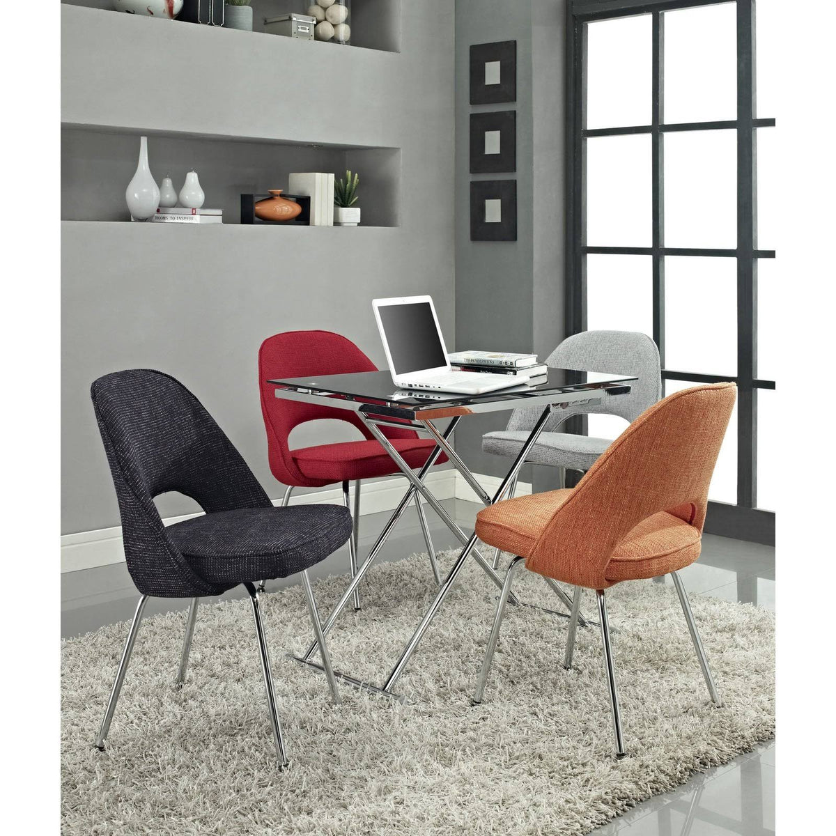 Oatmeal Fabric Dining Side Chair N74069