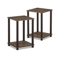Walnut Brown Engineered Wood End Table Set of 2 J7199