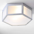 15.75" Hexagon Metal Frosted Glass LED Flush Mount T10183