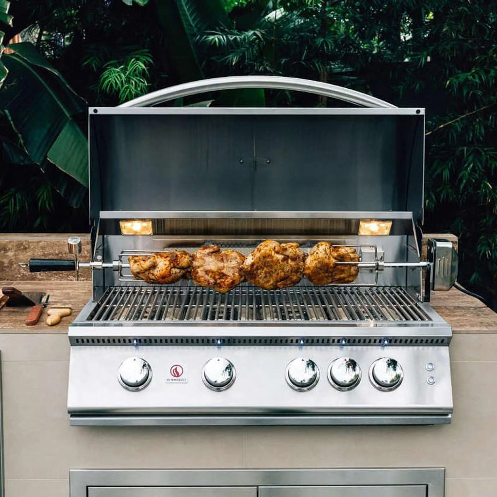 40-Inch 5-Burner Built-In Propane Gas Grill With Rear Infrared Burner X9586