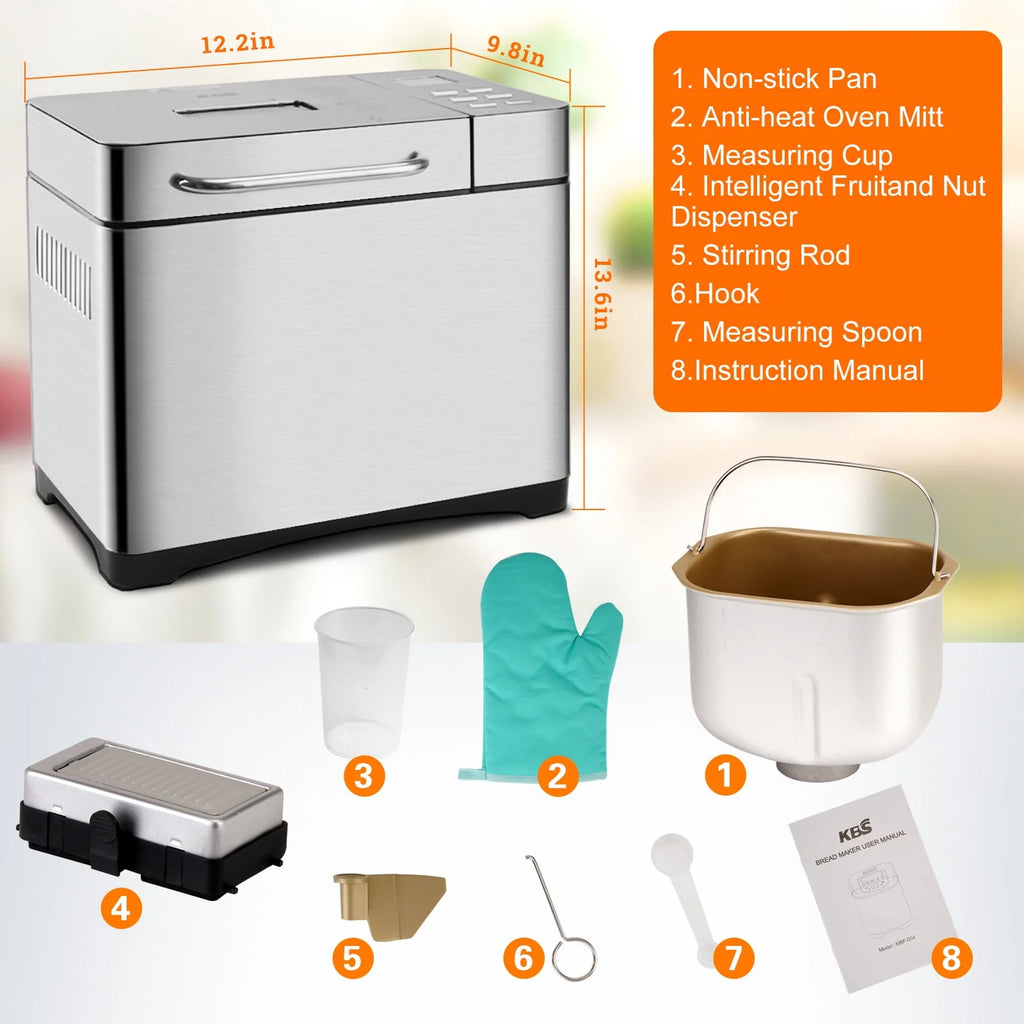 2LB Automatic Stainless Steel Bread Maker I739106