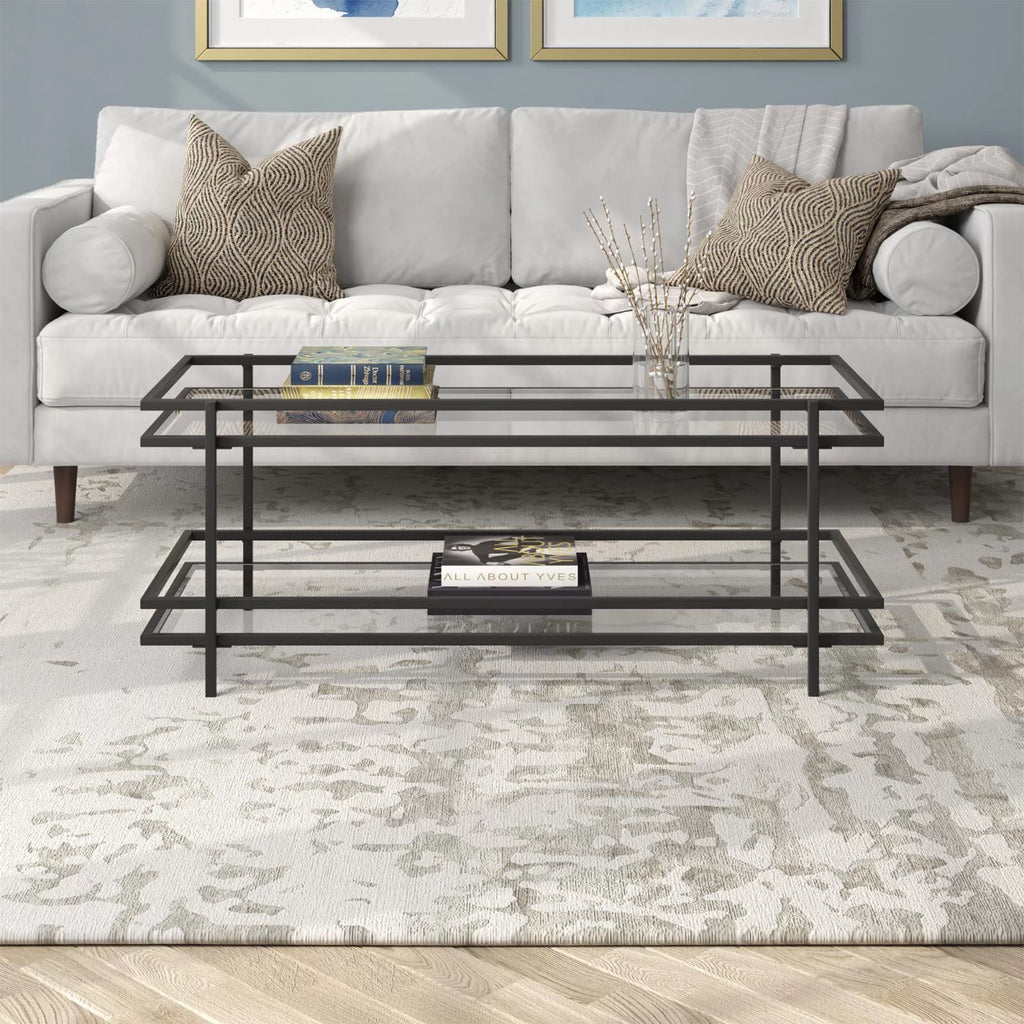 Modern Steel and Glass Coffee Table T46003