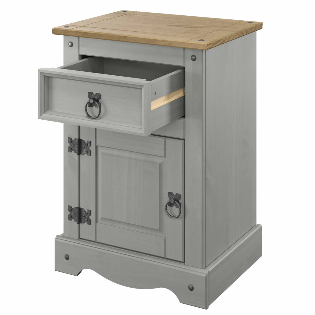 Gray 1 Door 1 Drawer Wood Nightstand L360978