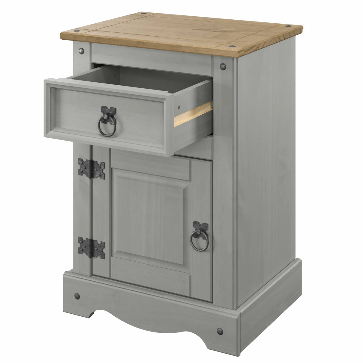 Gray 1 Door 1 Drawer Wood Nightstand L360978