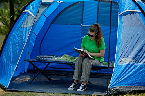 Folding Portable Camping Cot with Carry Bag and Side Storage Organizer L42972