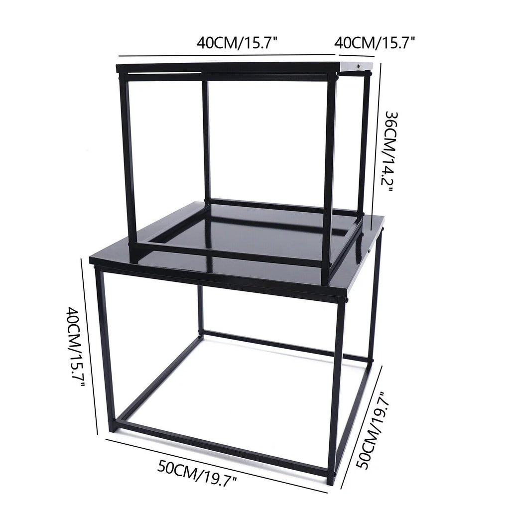 2pcs Black Metal Side Table I31121