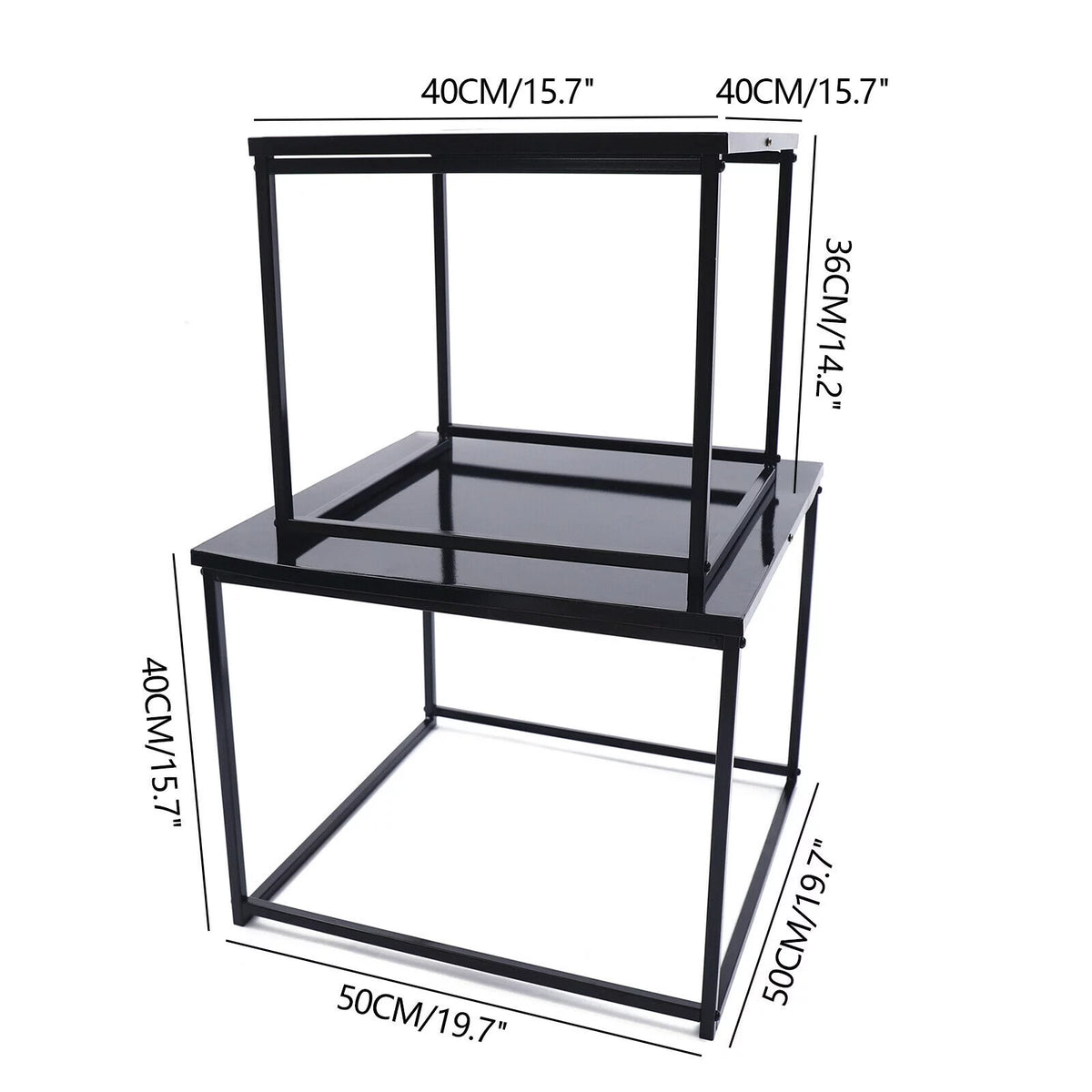 2pcs Black Metal Side Table I31121