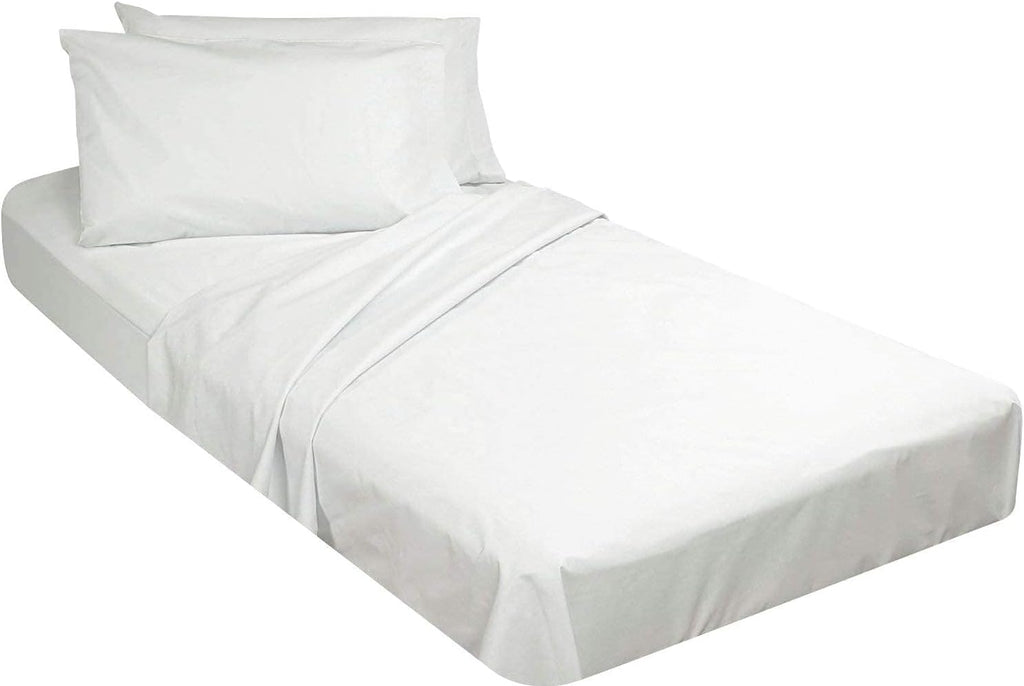 Ivory Solid Cotton Fitted Cot Sheet 4 Piece N169