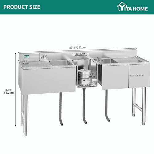 Stainless Steel Freestanding Single Bowl Utility Sink with Workbench V898