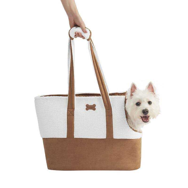Faux Suede & Sherpa Pet Carrier E302243