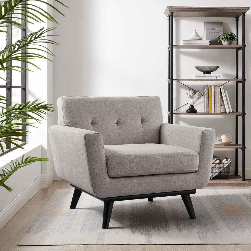 Gray Herringbone Fabric Armchair A6787