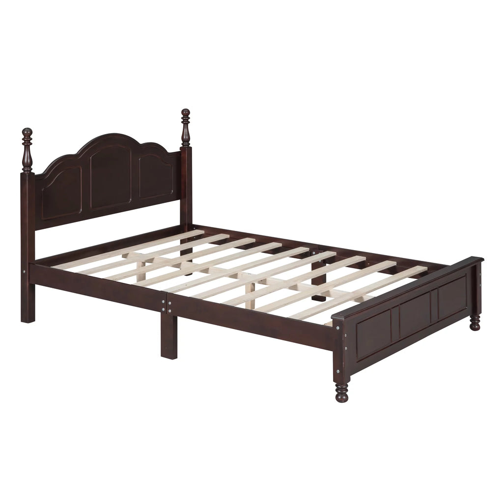 Full Size Wooden Platform Bed Frame with Slat Support U25124
